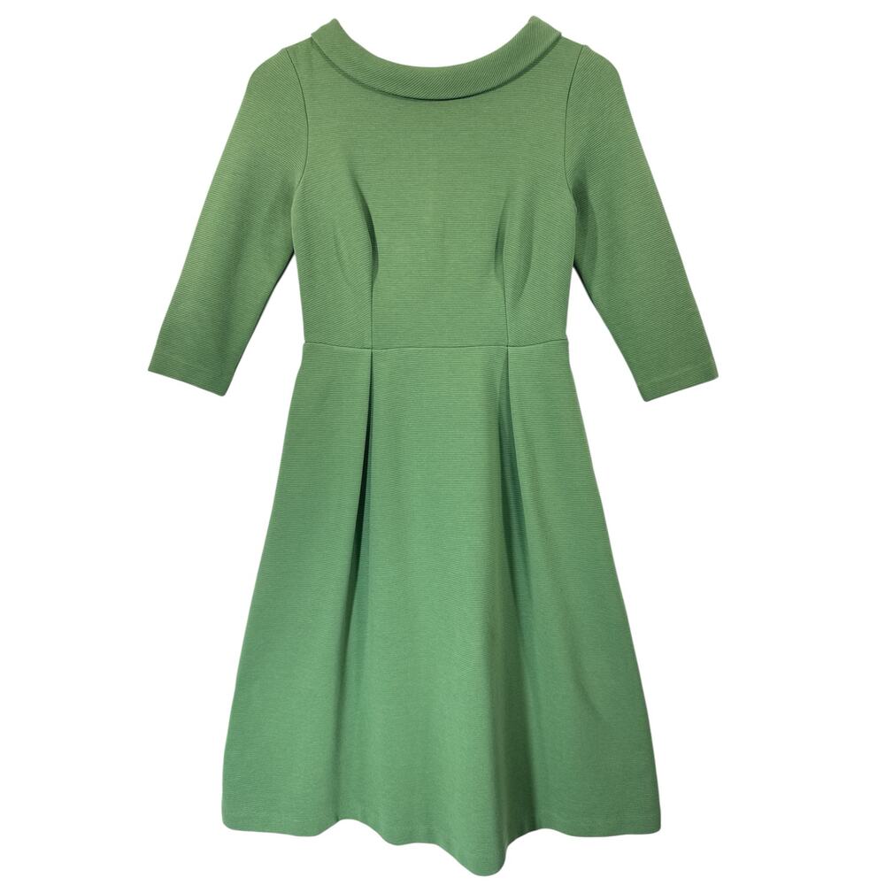 Boden Green Midi Dress with Pink Belt - Picture 3 of 13